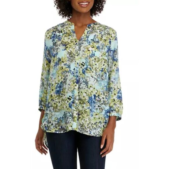 Grace Tunic Printed Blouse 3/4 Sleeve NWT - Picture 1 of 15